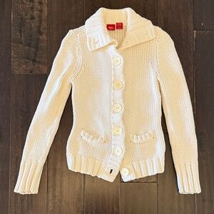 Y2K Mossimo Supply Co. Cream Chunky Button-Up Knit Cardigan